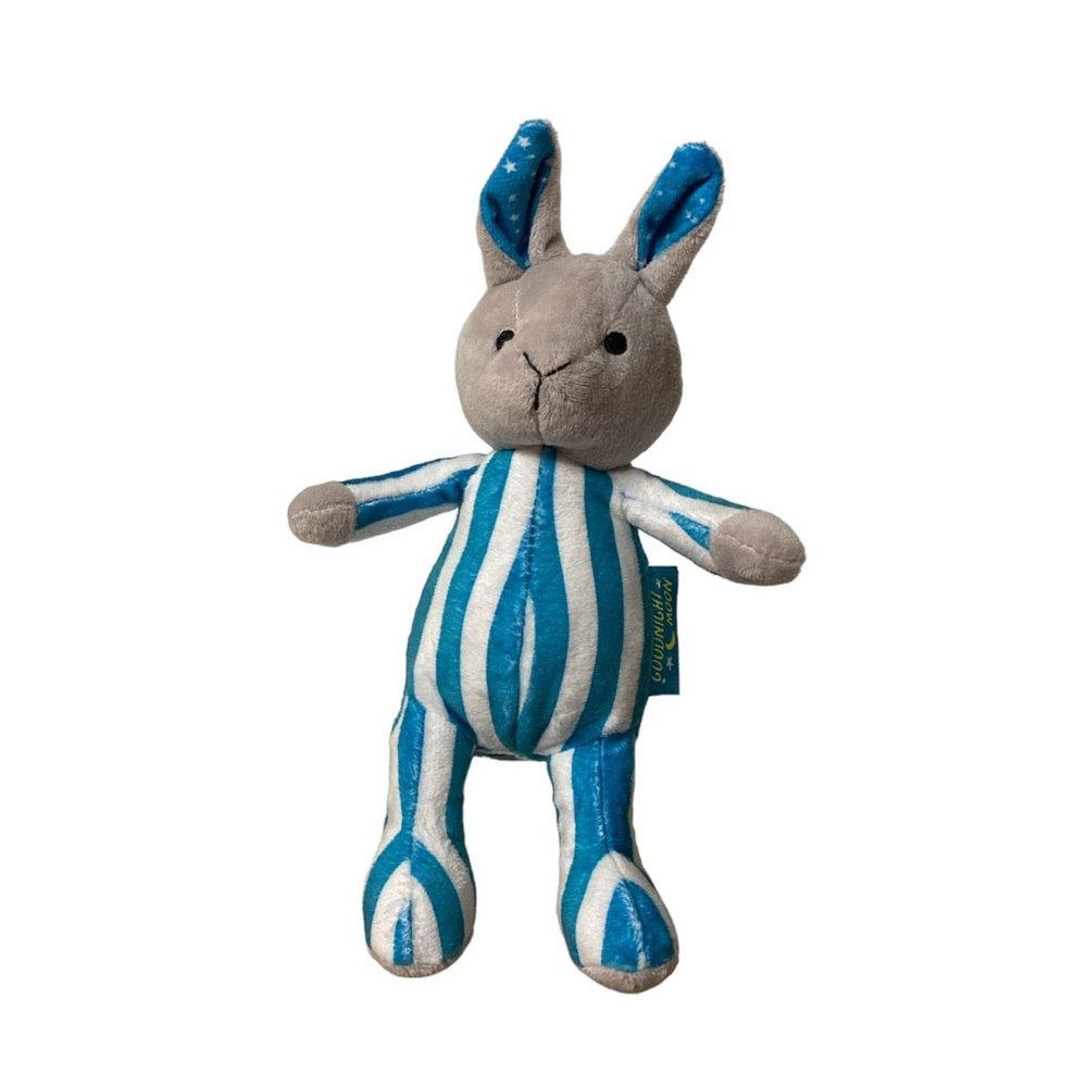 Goodnight Moon Bunny Plush Grey Rabbit Striped Pajamas Stuffed Animal Toy 9 inch